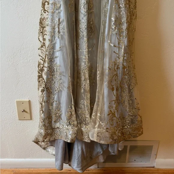 Glitter Print Mermaid Dress by Cinderella Divine J810 - Picture 9 of 14